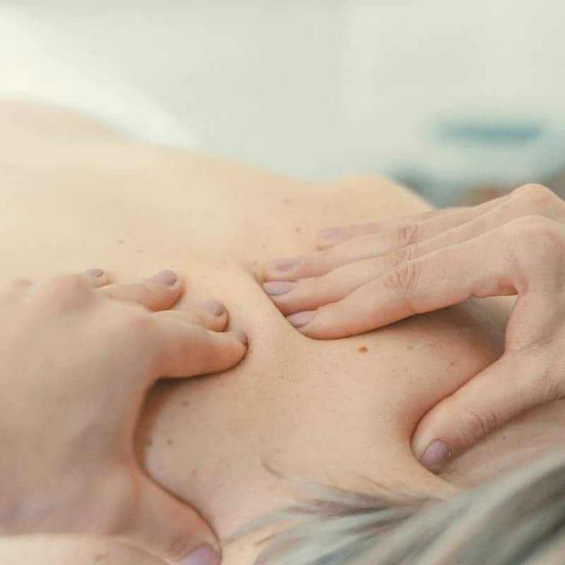 Hands during a skin assessment